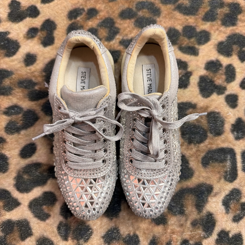 Steve Madden Carissa Disco Ball Wedge Sneakers. Size 6.5 M.
